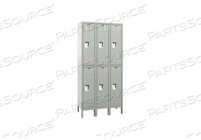 OEM#: UMS3588-2PL-AMMEDSAFE ДВУХЪЯРУСНЫЙ 6-ДВЕРНЫЙ АНТИМИКРОБНЫЙ ШКАФЧИК, 15 ШИРИНА X 18 ДИАМЕТР 36 В, СЕРЫЙ, В РАЗОБРАННОМ СОСТАВЕ от Hallowell