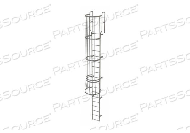 OEM#: WLFC121818 СТАЛЬНАЯ СТРОПОЧНАЯ ЛЕСТНИЦА С КЛЕТКОЙ, СЕРАЯ, от Tri-Arc