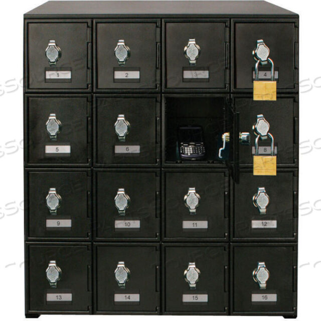 OEM#: UVLOC16B-BIK-HSP16 Дверной шкафчик для сотового телефона с замком HASP, 22WX16DX26H, черный, собранный United Visual Products