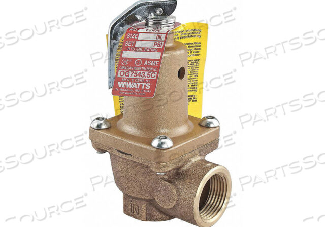 ПРЕДОХРАНИТЕЛЬНЫЙ КЛАПАН 3/4 ДЮЙМА 150 PSI БРОНЗА