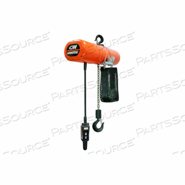 OEM#: 3133NHLODESTAR 1/4 TON, ELECTRIC CHAIN HOIST W/ CHAIN CONTAINER, 15 LIFT, 32 FPM, 230/460V by Columbus McKinnon
