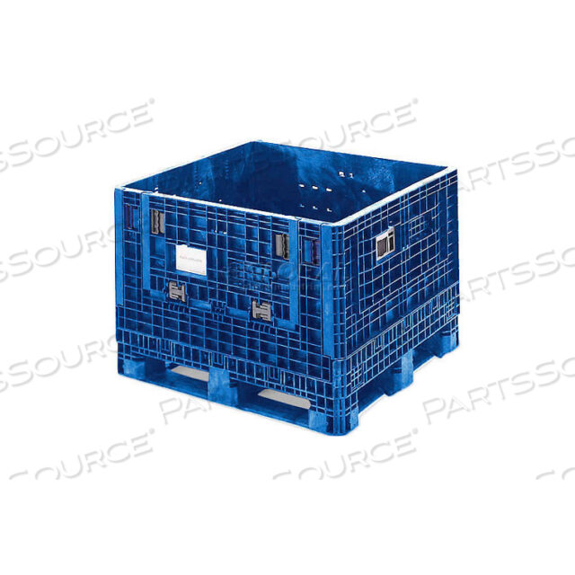 ORBIS HDMP4845-34-22 BULKPAK СКЛАДНОЙ КОНТЕЙНЕР ДЛЯ ПЕРЕВОЗКИ НАВЕСНЫХ ГРУЗОВ - 48 л X 45 ш X 34 в, 1800 фнт. КРЫШКА. СИНИЙ