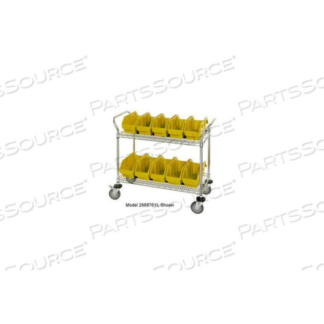 OEM#: WRC3-1836-1867YLWRC3-1836-1867 ХРОМИРОВАННАЯ МОБИЛЬНАЯ ТЕЛЕЖКА С 15 ДВУХСТОРОННИМИ ОТКРЫТЫМИ ЯЩИКАМИ QUICKPICK ЖЕЛТОГО ЦВЕТА 36X18X38 от Quantum Storage Systems