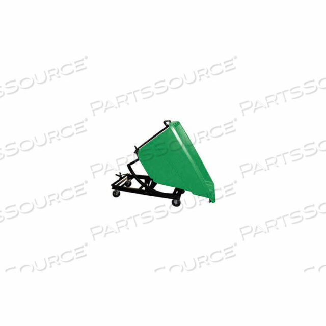 OEM#: SD-5/8C GREENPLASTIC SELF-DUMPING FORKLIFT HOPPER W/ CASTER BASE, 5/8 CU. YD., 750 LBS. CAP., GREEN by Bayhead Products