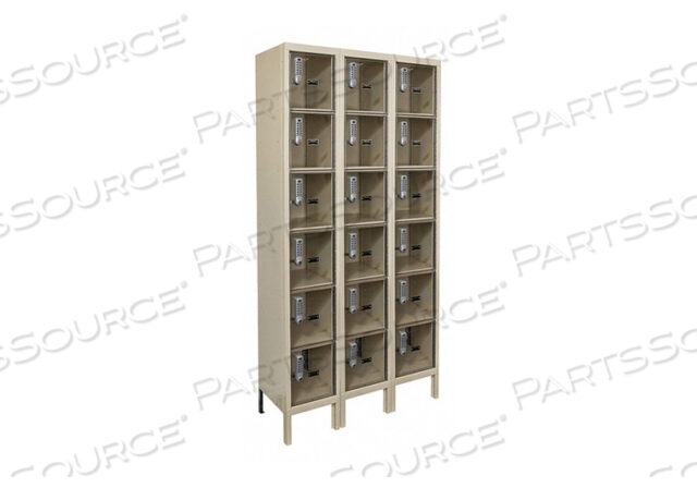 OEM#: UESVP3228-6A-PTSIX TIER 18 DOOR SAFETY-VIEW PLUS LOCKER W/DIGITECH LOCK, 12WX12DX12H, TAN, СБОРКА Hallowell