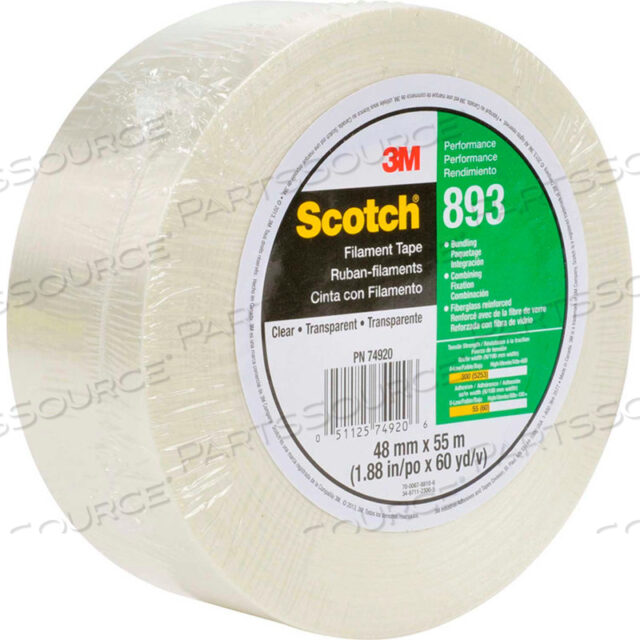 ЛЕНТА ИЗ ФИЛАМЕНТА SCOTCH 893 2 X 60 ЯРД. 6 МИЛ ПРОЗРАЧНАЯ