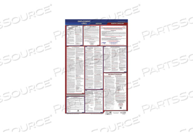 OEM#: 300-NC-1LABORLAW ПЛАКАТ FED/STA NC ENG 26INH 1YR от J.J. Keller & Associates
