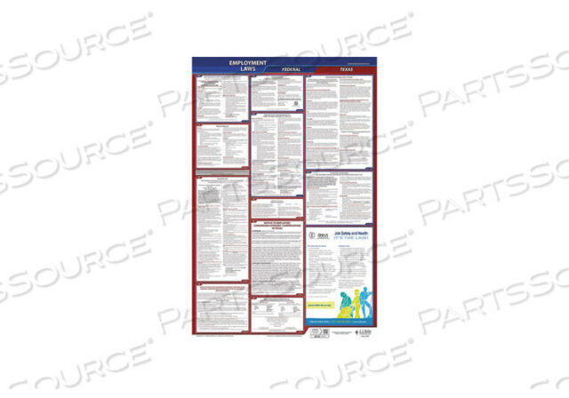 OEM#: 300-TXWC-3LABORLAW ПЛАКАТ FED/STA TX ENG 26INH 3YR от J.J. Keller & Associates