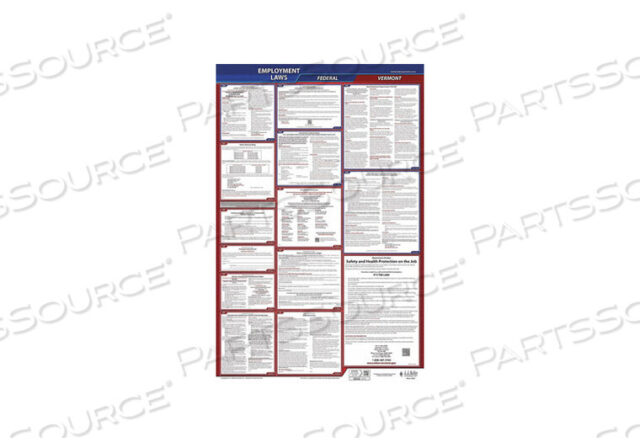 OEM#: 300-VT-1LABORLAW ПЛАКАТ FED/STA VT ENG 26INH 1YR от J.J. Keller & Associates