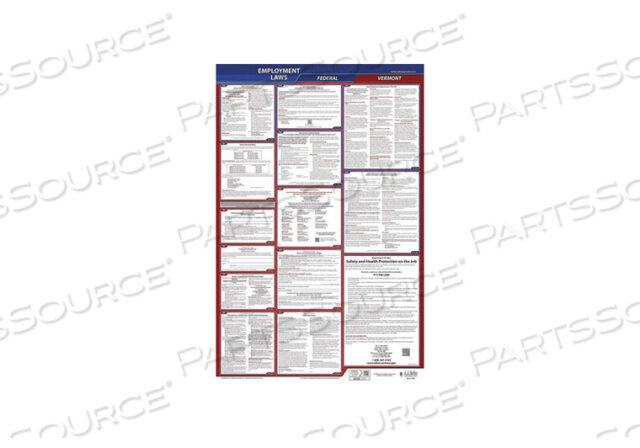 OEM#: 300-VT-3LABORLAW ПЛАКАТ FED/STA VT ENG 26INH 3YR от J.J. Keller & Associates