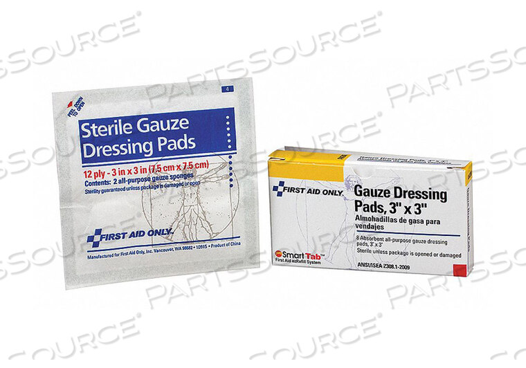 OEM#: AN206МАРЛЕВАЯ ПОСАДКА СТЕРИЛЬНАЯ 3 ДЮЙМА Д X 3 ДЮЙМА Ш PK8 от First Aid Only