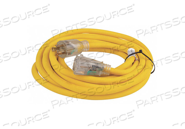 OEM#: 4GAD4 УДЛИНИТЕЛЬ ДЛЯ ШНУРА ПИТАНИЯ, 25 ФУТОВ, 15 А, 125 В переменного тока, 10 AWG, NEMA L5-30P - NEMA 5-15R, ЖЕЛТЫЙ от Power First