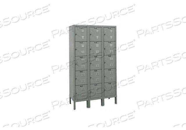 OEM#: U3226-5A-HGFIVE TIER 15 DOOR PREMIUM STEEL LOCKER, 12WX12DX12H, ТЕМНО-СЕРЫЙ, СБОРКА Hallowell