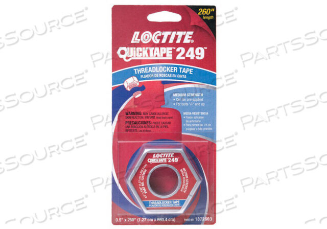 OEM#: 1372603Фиксатор резьбы QUICKTAPE, МОДЕЛЬ: 249, ЦВЕТ: СИНИЙ, РАЗМЕР: 260 РУЛОНОВ от бренда Loctite