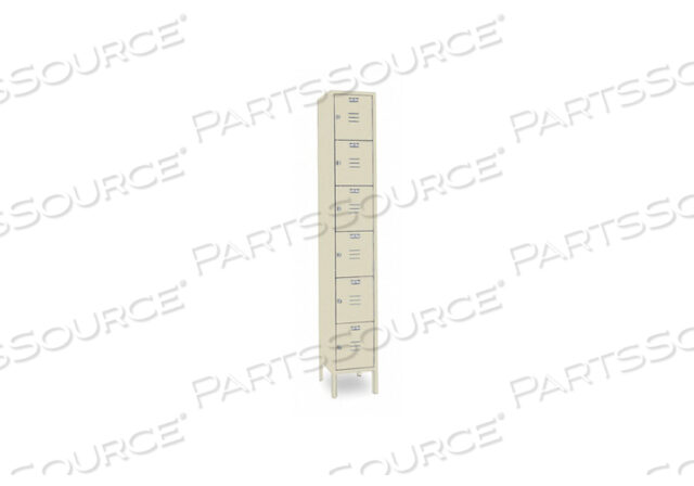 BOX LOCKER LOUVERED 1 WIDE 6 TIER PUTTY