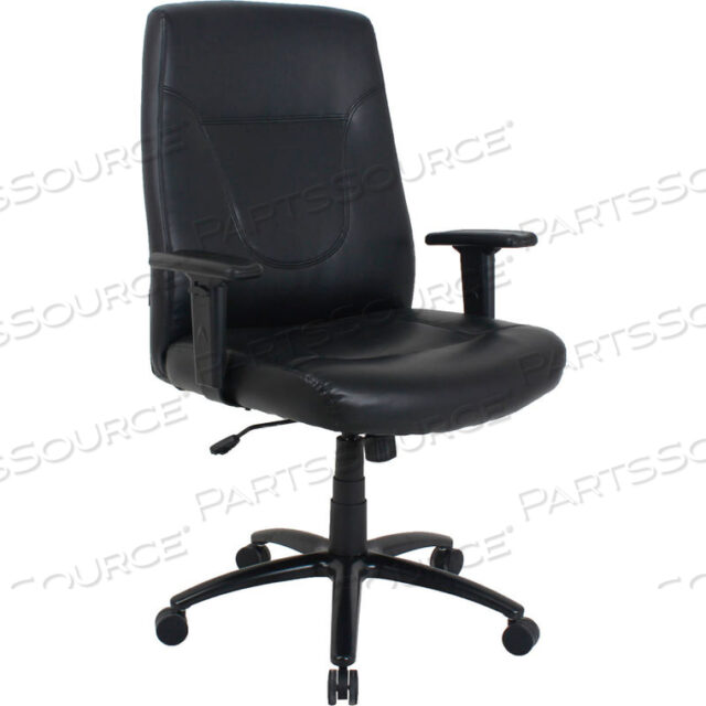 INTERION BIG AND TALL EXECUTIVE CHAIR - КОЖА - ВЫСОКАЯ СПИНКА - ЧЕРНЫЙ