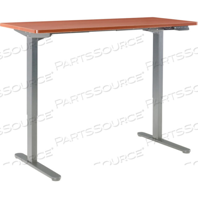 INTERION ELECTRIC HEIGHT ADJUSTABLE STANDING DESK, 72W X 30D, CHERRY W/ GRAY BASE