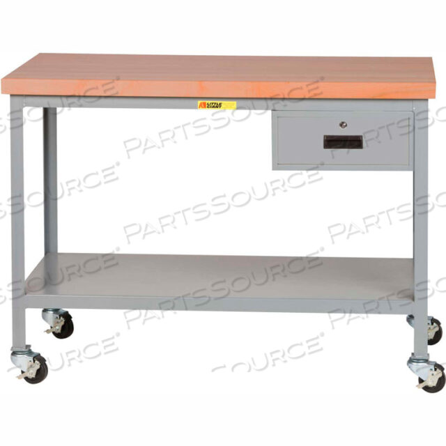МОБИЛЬНЫЕ СТОЛЫ ДЛЯ МЯСНОЙ ГОЛОВКИ, 2 ПОЛКИ, ЯЩИК - 36 Ш X 24 Г X 35 В