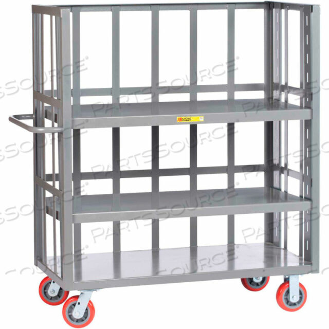 OEM#: S3-A-2448-6PY 3-СТОРОННИЙ ГРУЗОВИК, РЕЕЧНЫЕ БОРТА, 2 РЕГУЛИРУЕМЫЕ ПОЛКИ, ГРУЗОПЕРЕВОЗКА 3600 ФУНТОВ, 24X48, ПОЛИМЕРНЫЕ КОЛЕСА от Little Giant