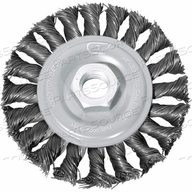 OEM#: 76063ANGLE GRINDER WIRE WHEEL 6 DIA. STEEL CABLE TWIST by Century Drill And Tool
