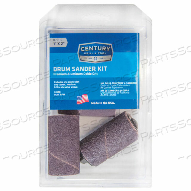 OEM#: 77115КОМПЛЕКТ ШЛИФОВАЛЬНЫХ МАШИН DRUM SANDER 4PC 2 X 1 - 1/4 SHANK от Century Drill And Tool