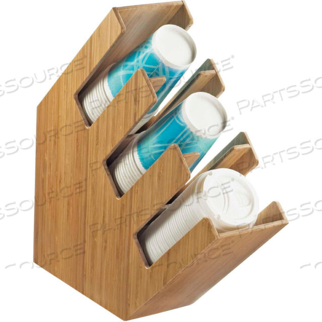 3-СЕКЦИОННЫЙ БАМБУКОВЫЙ ДЕРЖАТЕЛЬ ДЛЯ ЧАШЕК И КРЫШЕК 4-3/8 Ш X 17 Г X 16-1/8 В