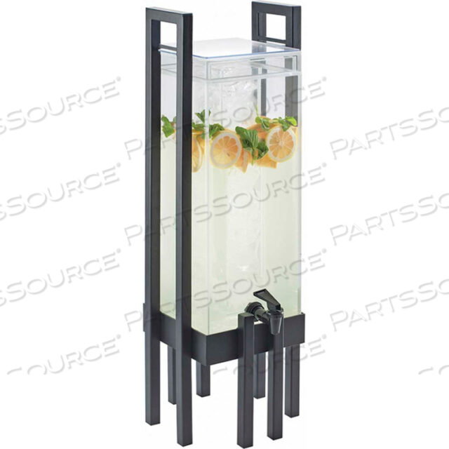 ONE BY ONE ACRYLIC BEVERAGE DISPENSER W/INFUSION CHAMBER 9W X 28-1/2H BLACK