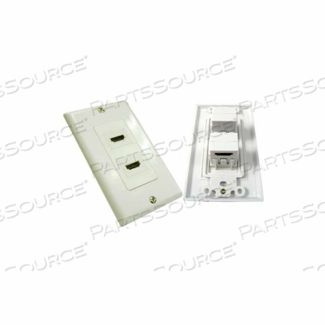 ВЕРТИКАЛЬНЫЙ КАБЕЛЬ, НАСТЕННАЯ ПЛАСТИНА HDMI DECORA STYLE - 2 ПОРТА, 90 ГРАДУСОВ БЕЛАЯ