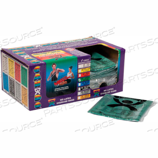 CANDO LATEX FREE PRE CUT FERCISCISING BAND, СРЕДНИЙ, ЗЕЛЕНЫЙ, 48 ЛИНИЙ, КОРОБКА ИЗ 40 ШТ.