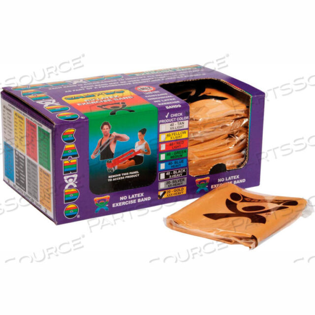 OEM#: 10-5647CANDO LATEX FREE PRE-CUT FERCISE BAND, XXX-HEAVY, GOLD, 48L STRIPS, BOX OF 40 от Fabrication Enterprises