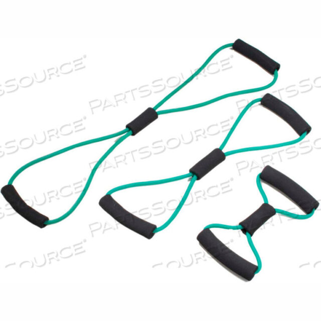 OEM#: 10-5833CANDO BOWTIE TUBING EXERCISER, FULL BODY SET -14, 22, 30), GREEN, 3/SET by Fabrication Enterprises