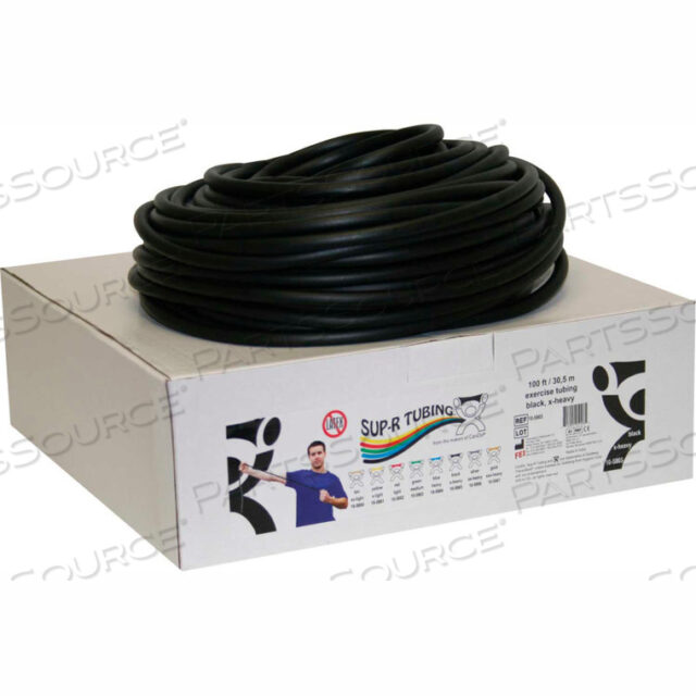 OEM#: 10-5865SUP-R TUBING LATEX FREE EXERCISE TUBING, BLACK, 100 ROLL/BOX by Fabrication Enterprises