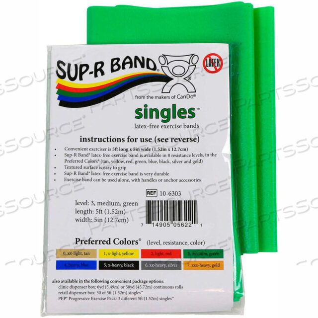 OEM#: 10-6303SUP-R BAND БЕЗЛАТЕКСНАЯ ЭЛАНТИЧЕСКАЯ ЛЕНТА, 5 ПОЛОС, ЗЕЛЕНАЯ, 1 шт. от Fabrication Enterprises