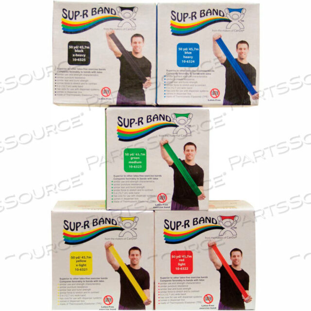 OEM#: 10-6328SUP-R BAND БЕЗЛАТЕКСНАЯ ЭЛАНТИЧЕСКАЯ ЛЕНТА, РУЛОН 50 ЯРДОВ/КОРОБКА, НАБОР 5 ЦВЕТОВ от Fabrication Enterprises