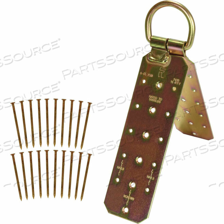 OEM#: 7410МНОГОРАЗОВЫЙ ШАРНИРНЫЙ КРЫШНЫЙ АНКЕР С ПРОЧНЫМ D-ОБРАЗНЫМ КОЛЬЦОМ, ВКЛЮЧАЯ ГВОЗДИ от Falltech