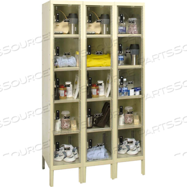 OEM#: USVP3286-5PTFIVE TIER 15 DOOR SAFETY-VIEW PLUS LOCKER, 12WX18DX12H, TAN, В РАЗОБРАННОМ СОБРАНИЕМ от Hallowell