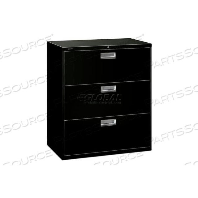 HON - BRIGADE 600 SERIES 3 DRAWER LATERAL FILE 36W BLACK