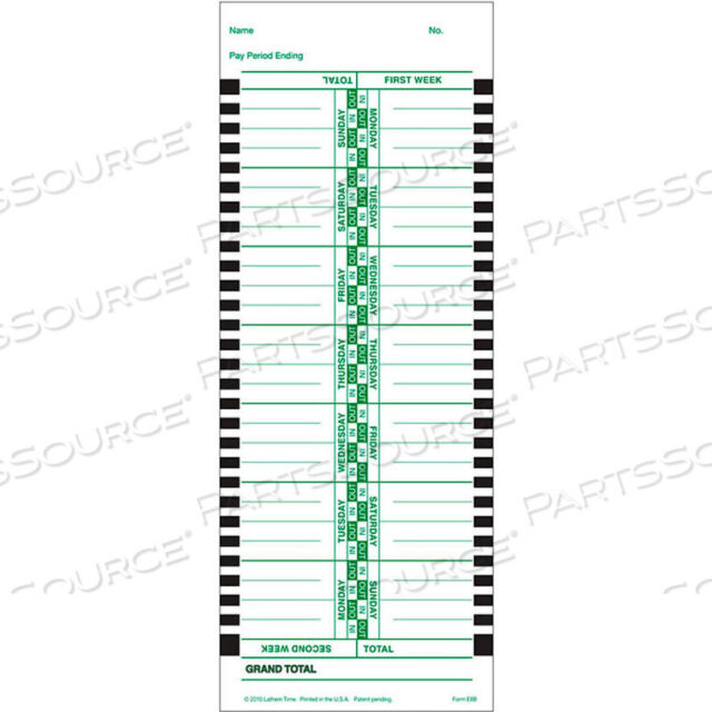 OEM#: E8-BTHERMAL PRINT TIME CARD от Lathem Time