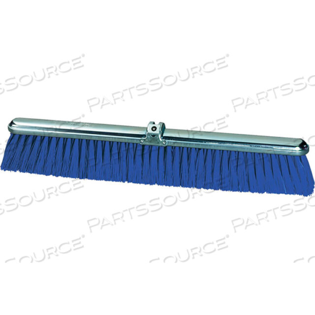 MILWAUKEE DUSTLESS 24W PUSH BROOM HEAD WITH FINE-DUTY BLUE POLYPROPYLENE BRISTLES AND STEEL FRAME