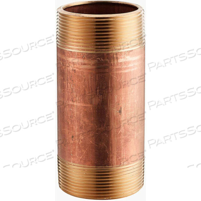 1 IN. X 5 IN. LEAD FREE SEAMLESS RED BRASS PIPE NIPPLE - 140 PSI - SCH. 40 - IMPORT