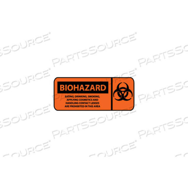 OEM#: SA186RPИГНОРИРУЕМЫЙ ЗНАК OSHA - ПЛАСТИК - БИОЛОГИЧЕСКАЯ ОПАСНОСТЬ ПРИЕМ ПИЩИ, ПИТЬЕ И КУРЕНИЕ ЗАПРЕЩЕНЫ компанией National Marker Company