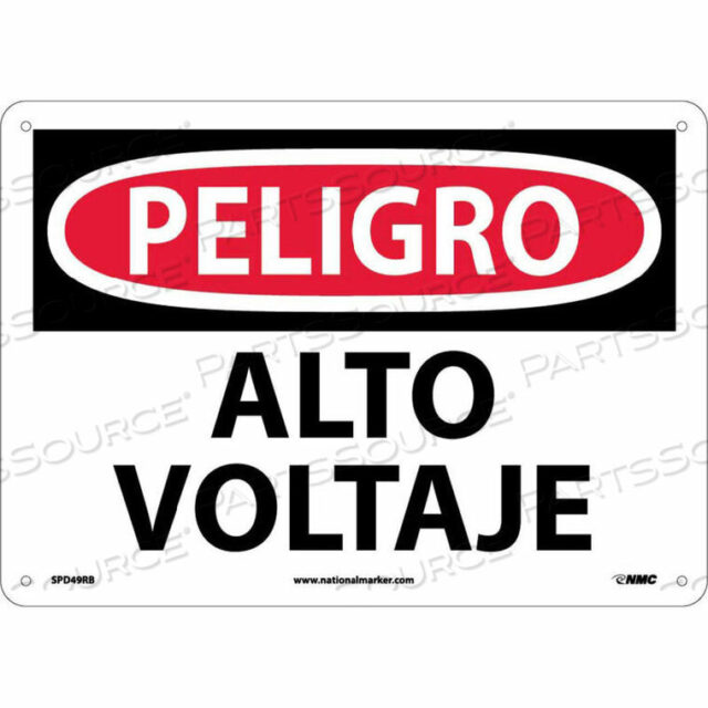 OEM#: SPD49RBSПАНСКИЙ ПЛАСТИКОВЫЙ ЗНАК - PELIGRO ALTO VOLTAJE от National Marker Company