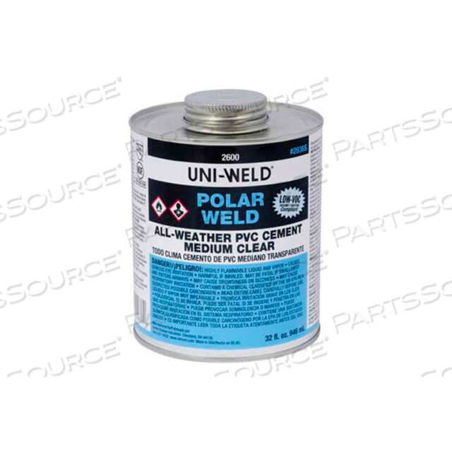 2600 СЕРИЯ POLAR-WELD ПВХ ВСЕСЕЗОННЫЙ КЛЕЙ 32 УНЦИИ.