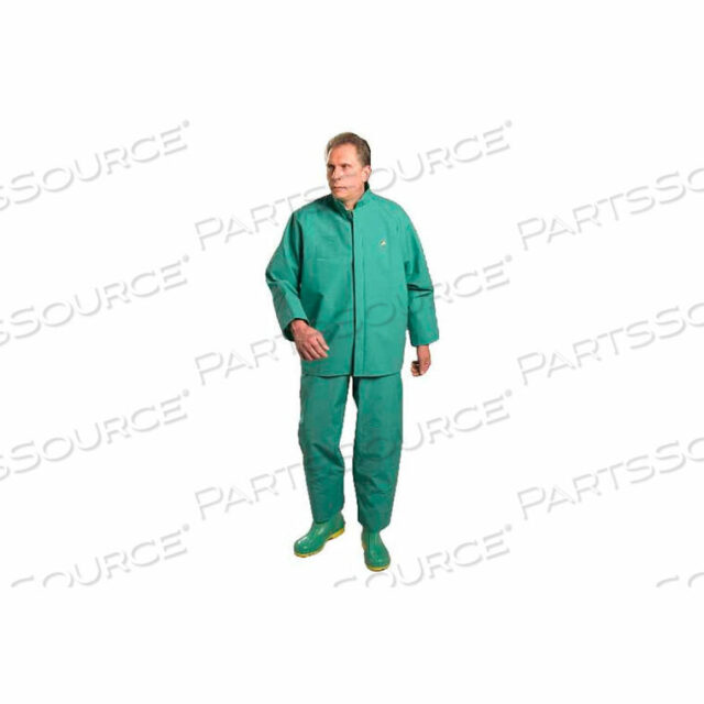 OEM#: 71032SM00CHEMTEX GREEN JACKET W/HOOD SNAPS, PVC ON POLYESTER, S by Dunlop