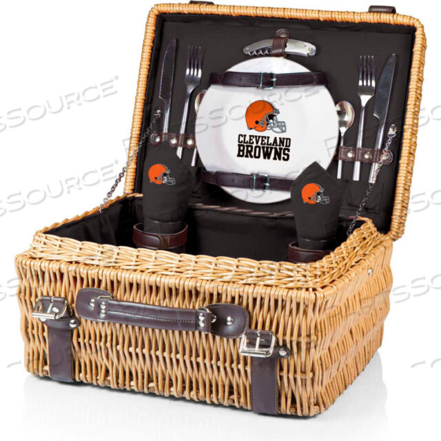 КОРЗИНА ДЛЯ ПИКНИКА CHAMPION - ЧЕРНАЯ (CLEVELAND BROWNS) ЦИФРОВАЯ ПЕЧАТЬ
