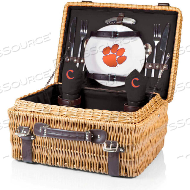 КОРЗИНА ДЛЯ ПИКНИКА CHAMPION - ЧЕРНАЯ (CLEMSON UNIVERSITY TIGERS) ЦИФРОВАЯ ПЕЧАТЬ