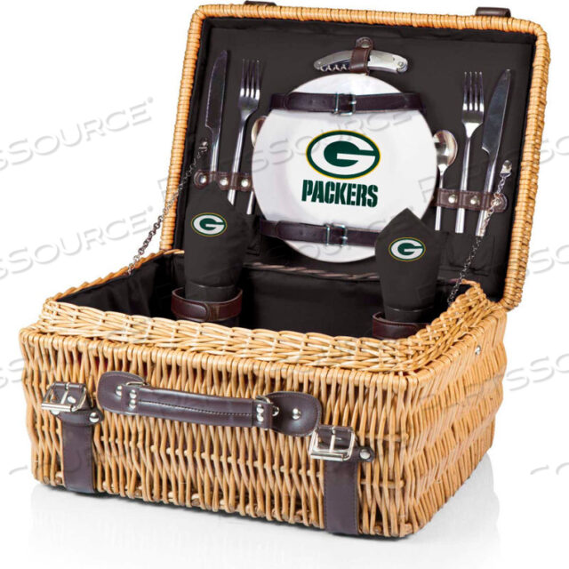 КОРЗИНА ДЛЯ ПИКНИКА CHAMPION - ЧЕРНАЯ (GREEN BAY PACKERS) ЦИФРОВАЯ ПЕЧАТЬ