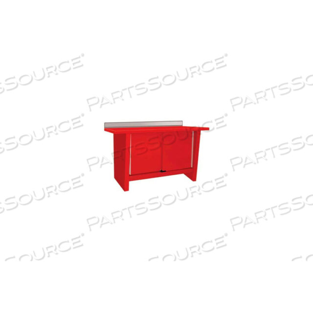 СЕРИЯ CUSTOM-STATIONARY, СТОЛ ИЗ НЕРЖАВЕЮЩЕЙ СТАЛИ, 2 ДВЕРИ-КАРМИНОВО-КРАСНЫЙ