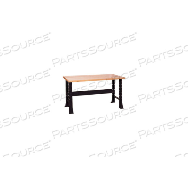 SHURESHOP СТАЦИОНАРНАЯ СКАМЬЯ С РЕГУЛИРУЕМОЙ ВЫСОТОЙ - СТОЛЕШНИЦА ИЗ КЛЕНА 60 X 30 - ГЛЯНЦЕВЫЙ ЧЕРНЫЙ