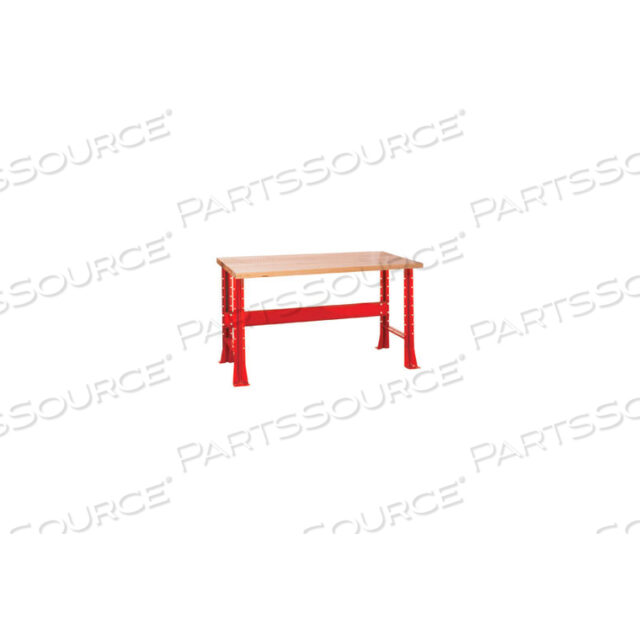 SHURESHOP СТАЦИОНАРНАЯ СКАМЬЯ С РЕГУЛИРУЕМОЙ ВЫСОТОЙ - СТОЛЕШНИЦА ИЗ КЛЕНА 72 X 30 - КАРМИНОВО-КРАСНЫЙ